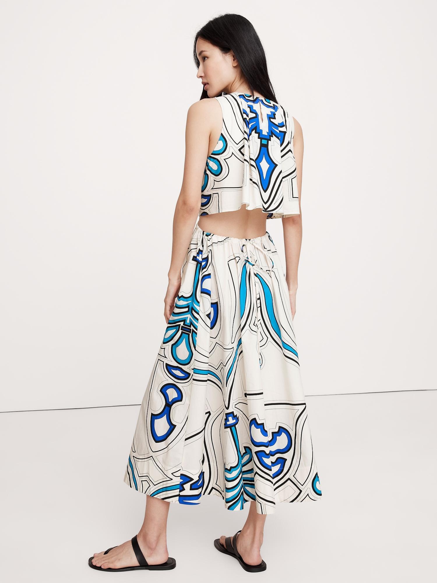 Cotton Poplin Cut-Out Midi Dress Product Image