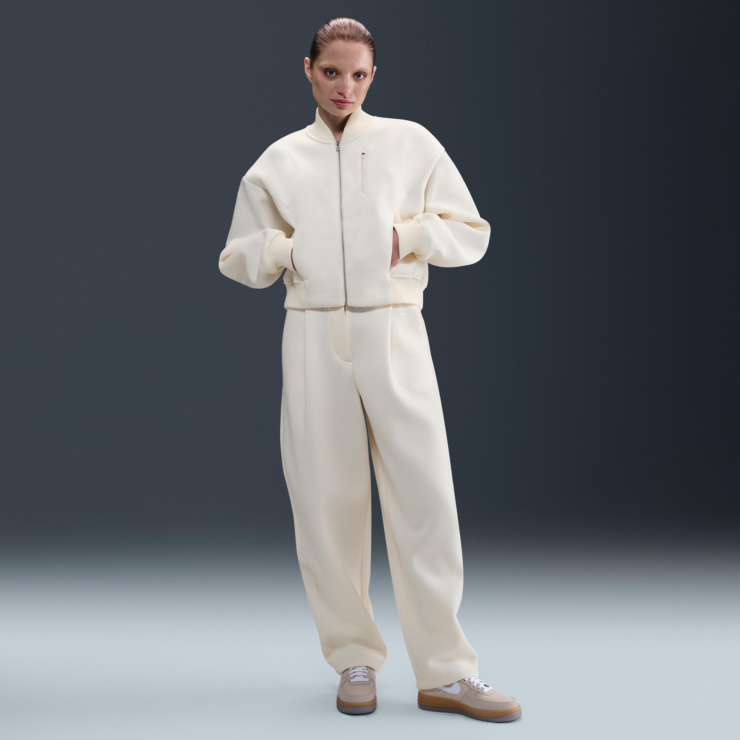 Womens Nike Sportswear Modern Fleece Oversize Destroyer Jacket | IB2679-133 Product Image