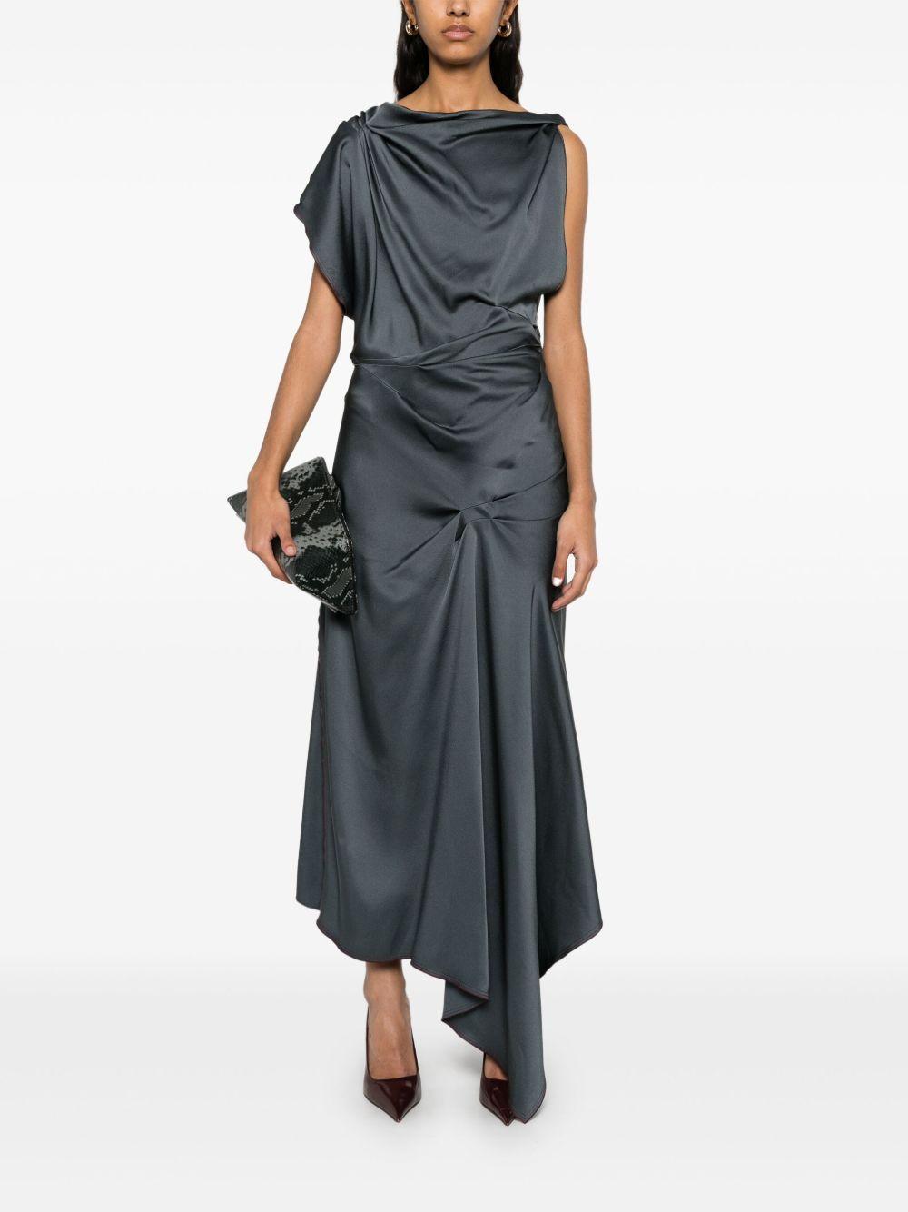 asymmetric draped midi dress Product Image