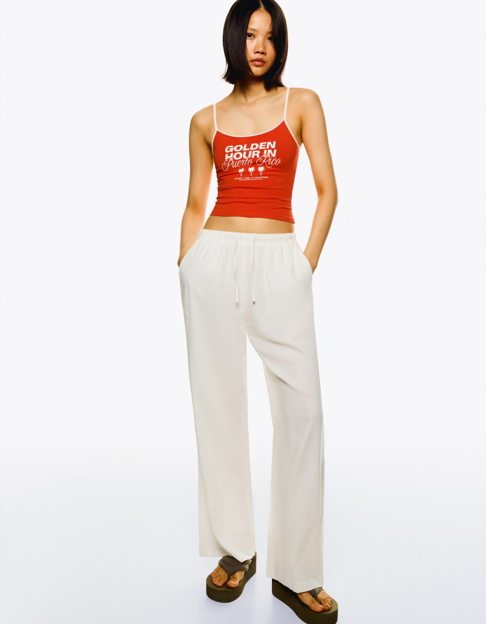 Printed top with straps Product Image