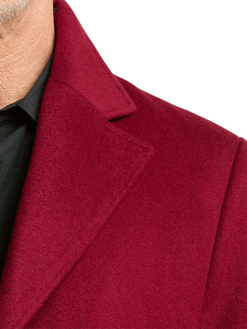 Wool Single Breasted Topcoat - Red Product Image