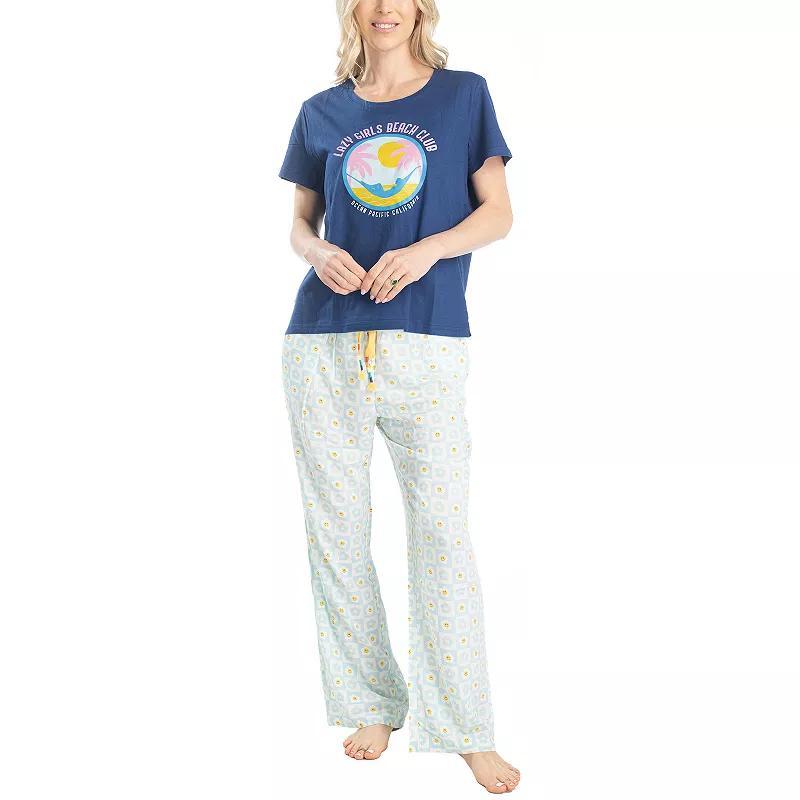 Womens Ocean Pacific Vibes Sleep Tee and Pants Set Product Image