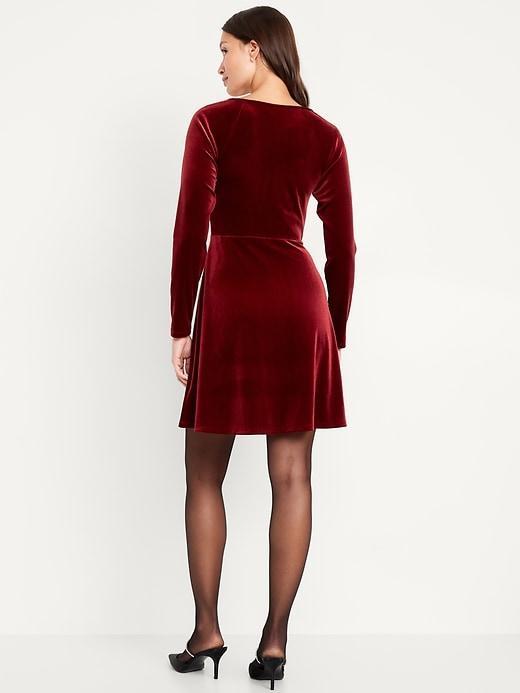 Fit &amp; Flare Velvet Mini Dress Product Image