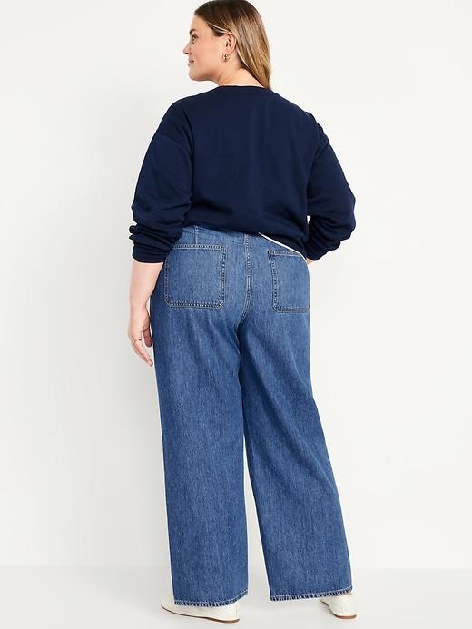 High-Waisted Baggy Wide-Leg Trouser Jeans Product Image