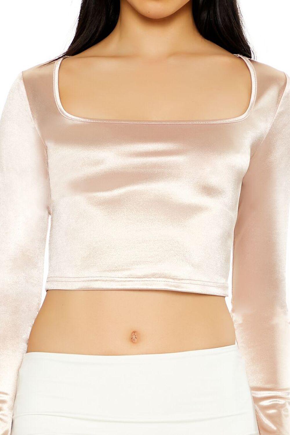 Satin Square-Cut Crop Top | Forever 21 Product Image