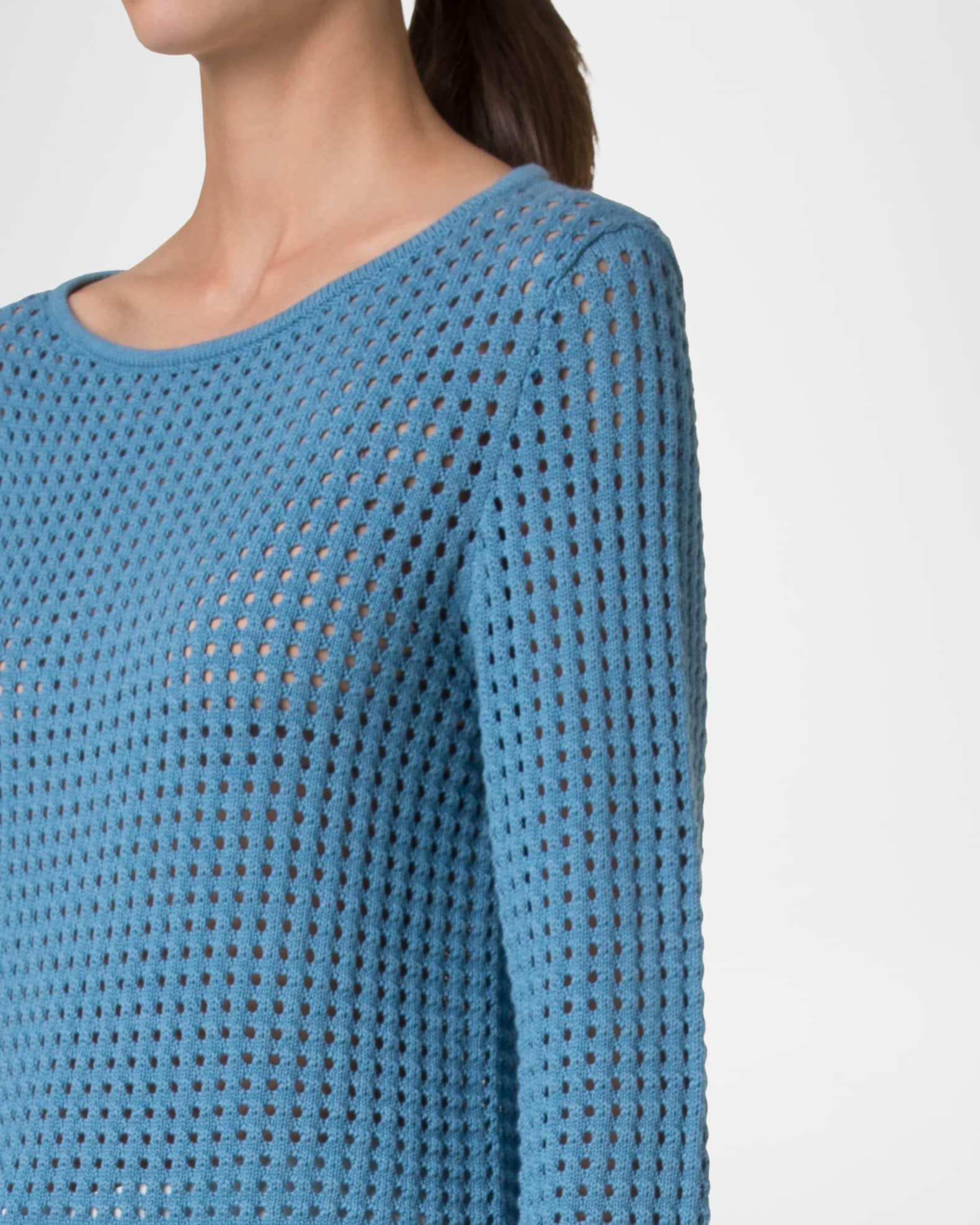 Chunky Cotton Mesh Boatneck Sweater Product Image