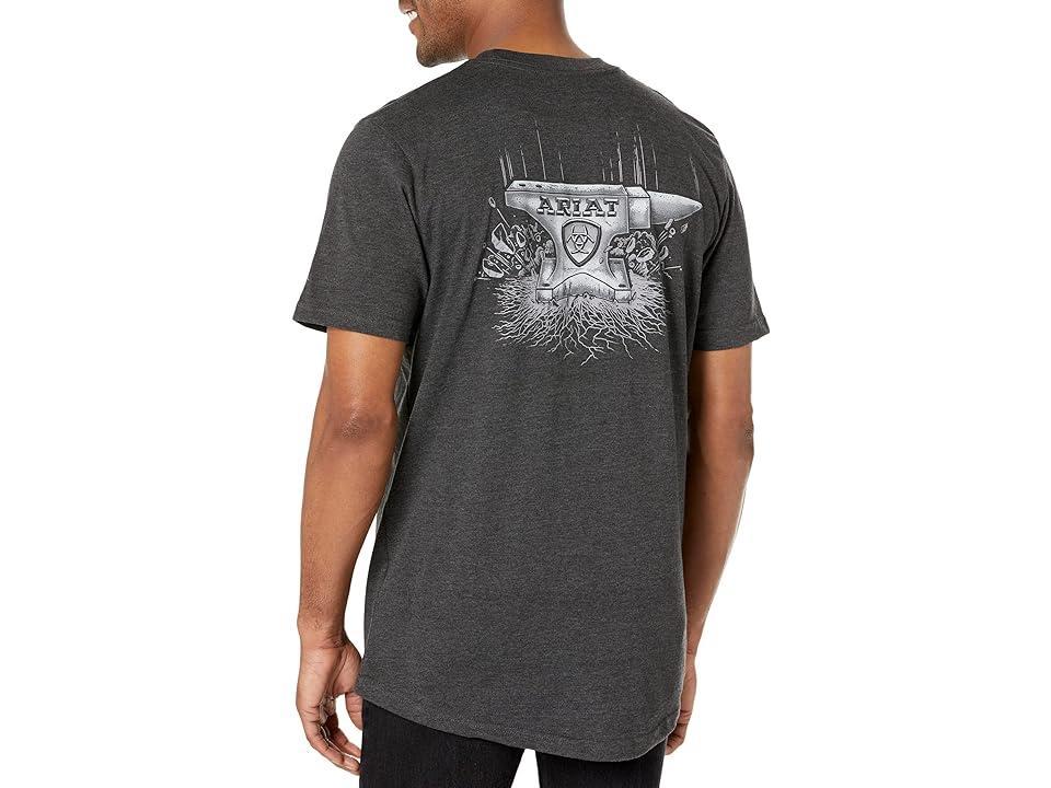 Ariat Rebar Cotton Strong Anvil Force T-Shirt (Charcoal Heather) Men's Clothing Product Image