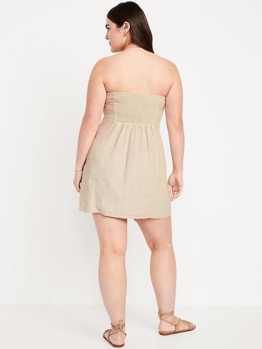 Fit & Flare Linen-Blend Mini Dress Product Image