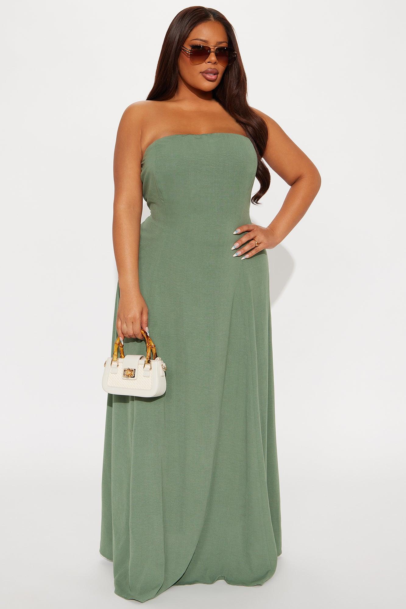 Elizabeth Strapless Maxi Dress - Green Product Image
