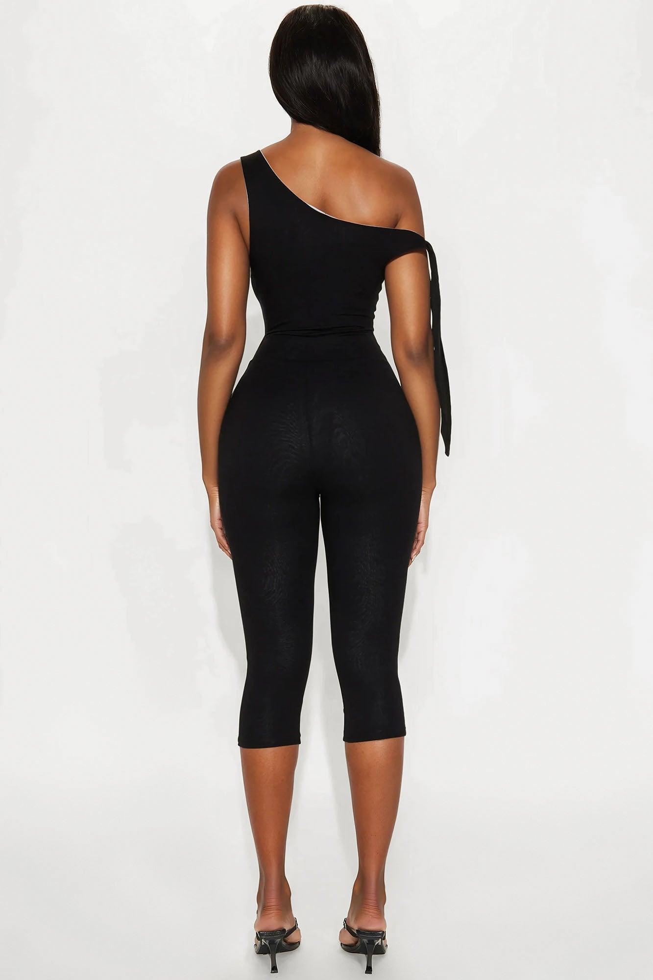 Sweet Like Candy Capri Jumpsuit - Black Product Image
