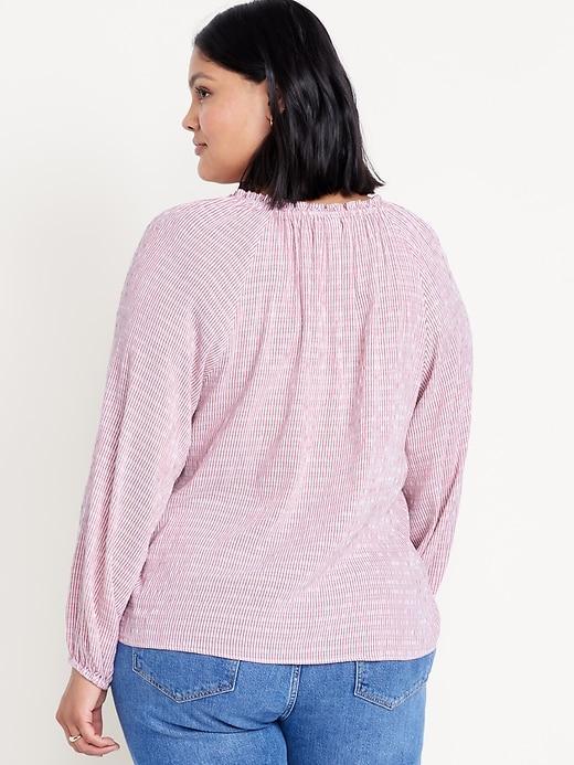 Ruffled Split-Neck Top Product Image