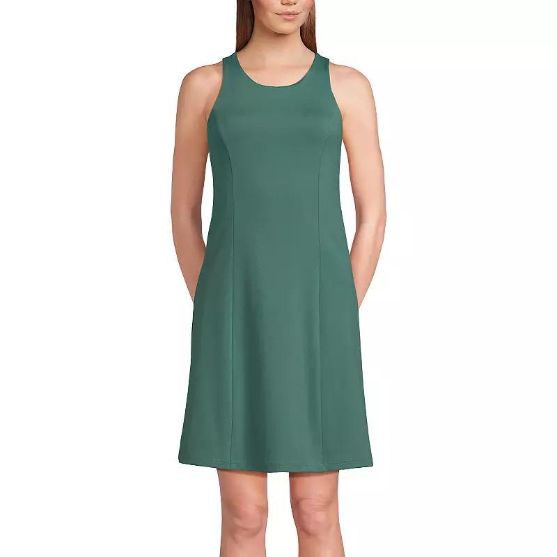 Womens Lands End Social Active Mini Dress w/Undershorts Washed Green Product Image