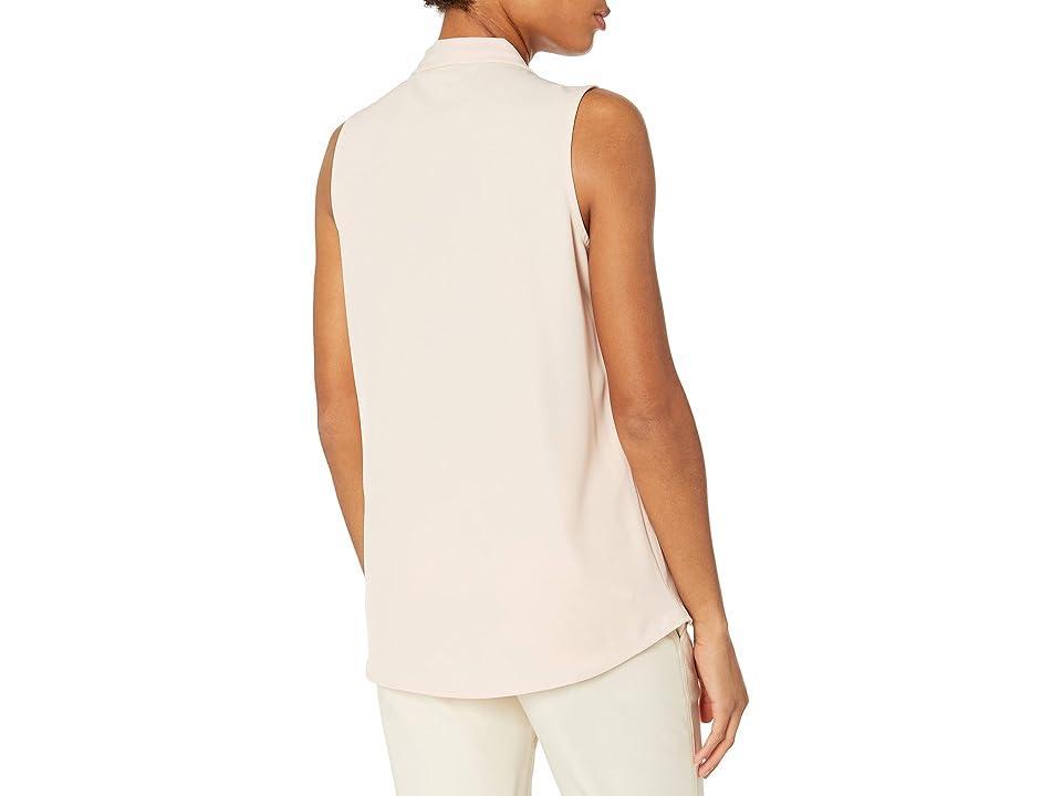 Calvin Klein Women's Sleeveless Blouse with Inverted Pleat (Standard and Plus) (Blush) Women's Clothing Product Image