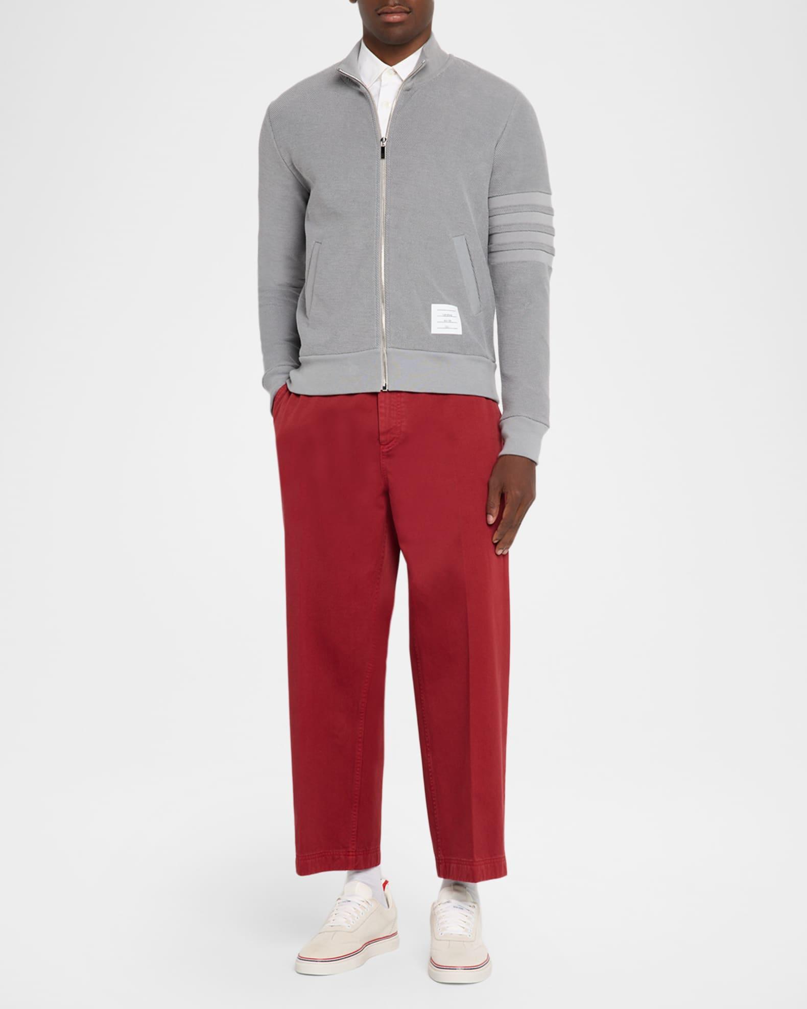 Men's Cotton 4-Bar Stripe Full-Zip Sweater Product Image