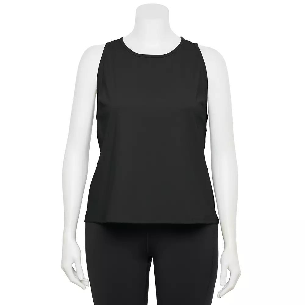 Plus Size Tek Gear® Ultrastretch High Neck Tank Top, Women's, Size: 1XL, Mineral Black Product Image