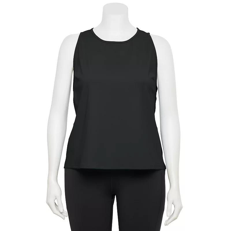 Plus Size Tek Gear® Ultrastretch High Neck Tank Top, Women's, Size: 1XL, Mineral Black Product Image