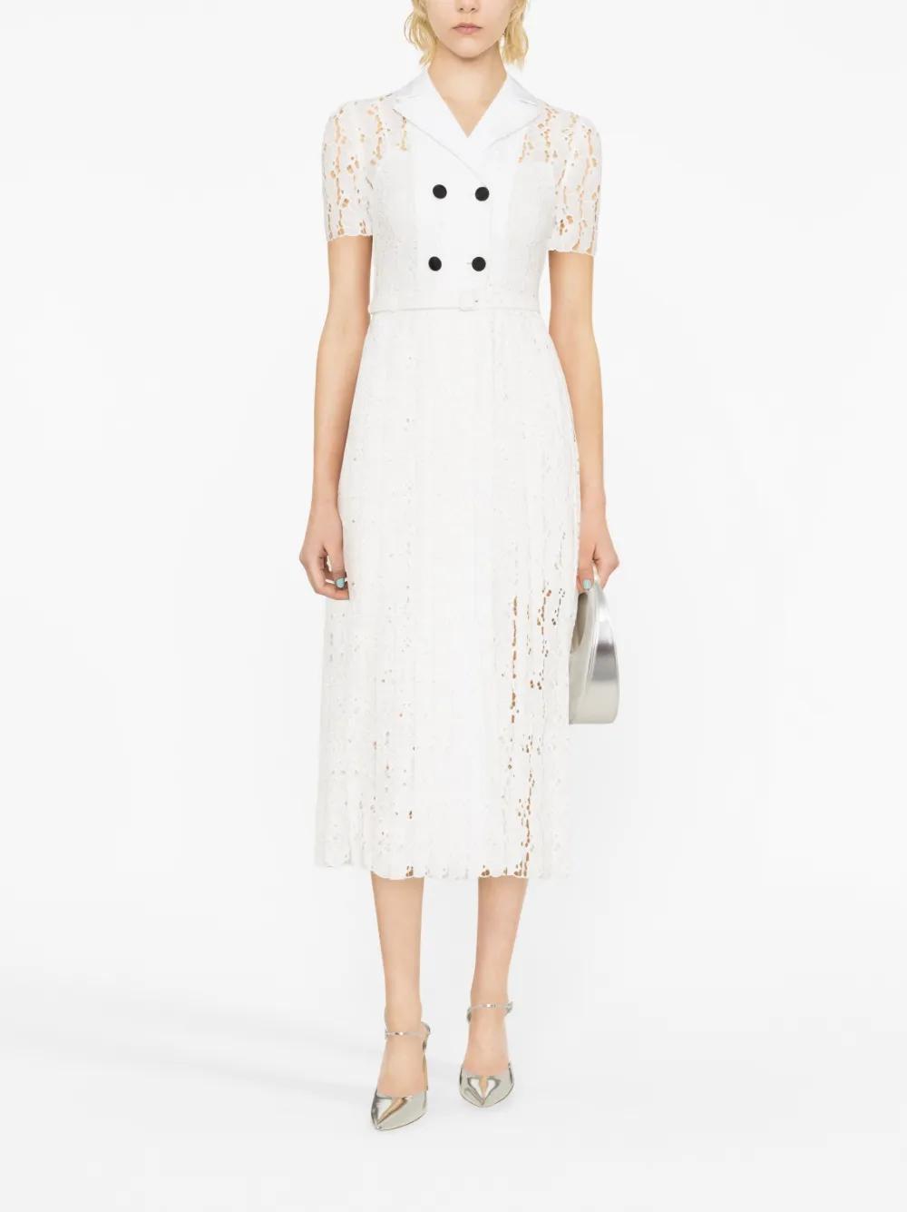 floral-lace double-breasted dress Product Image