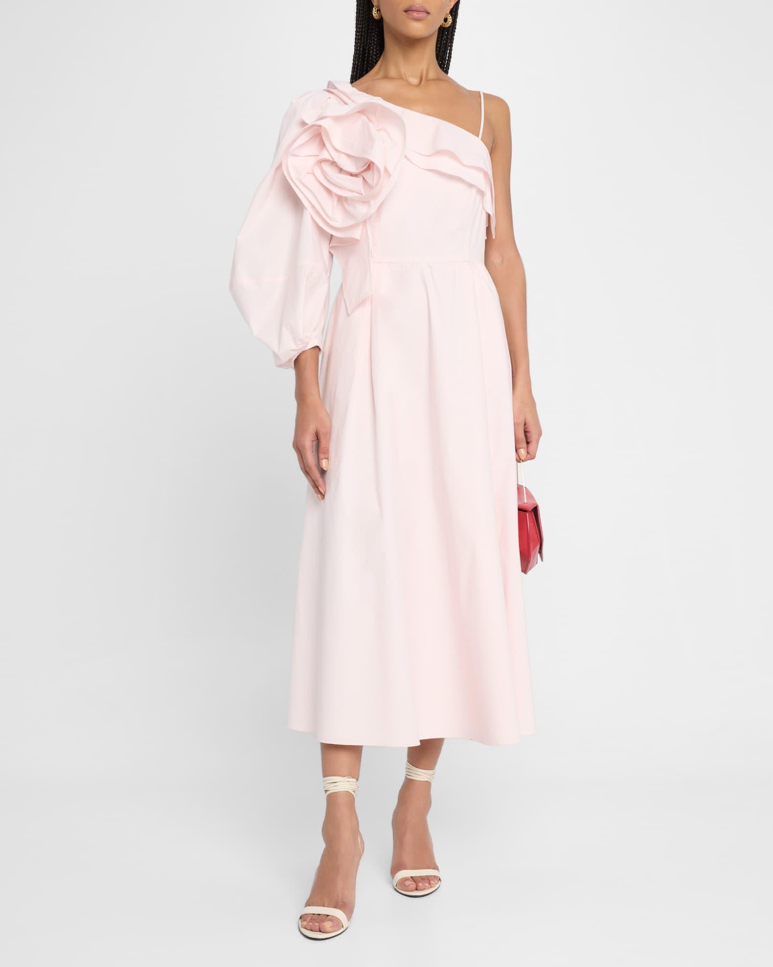 Poplin Power Flower Applique Midi Dress Product Image