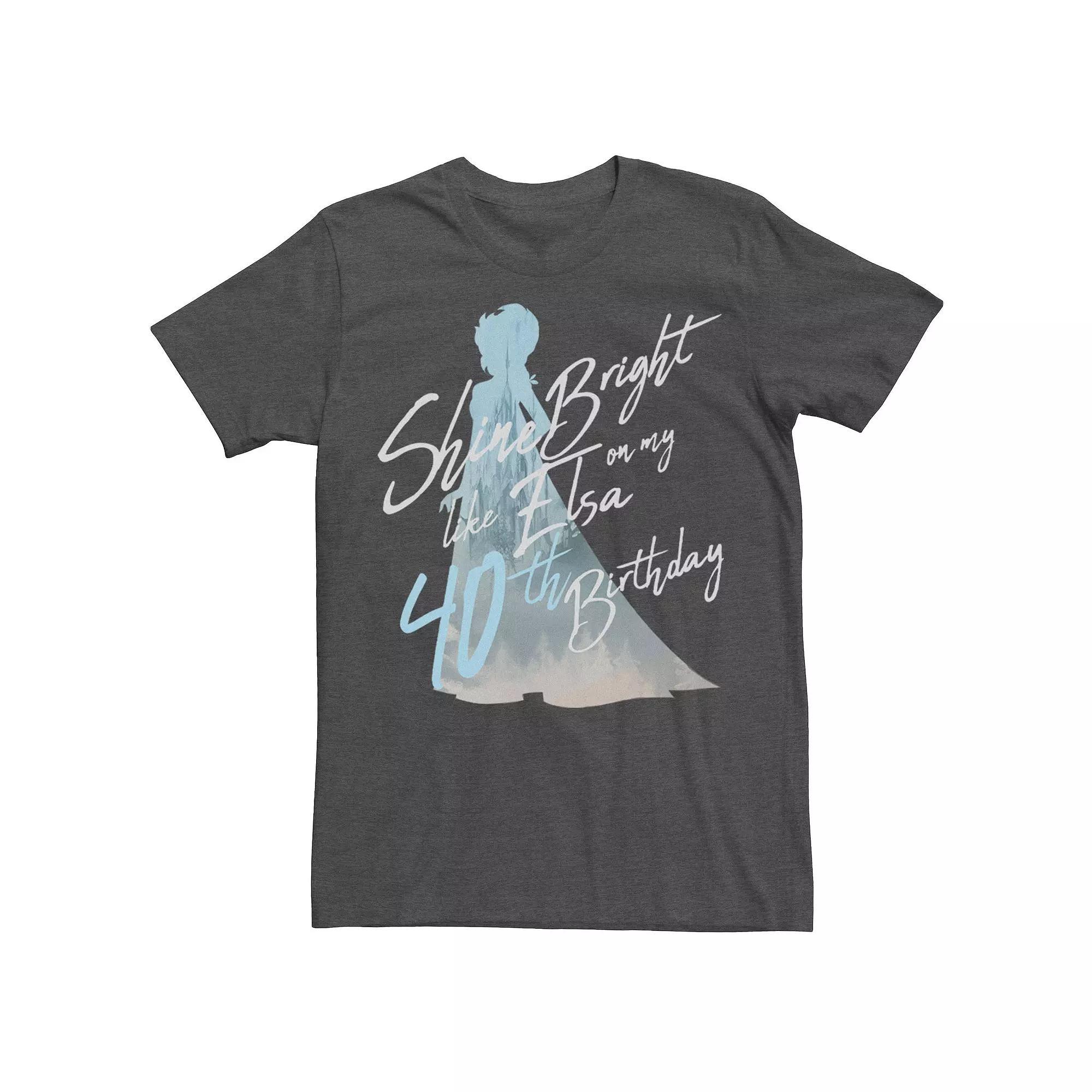 Disney's Frozen Men's Elsa Shine Bright On My 40th Birthday Graphic Tee,  Product Image
