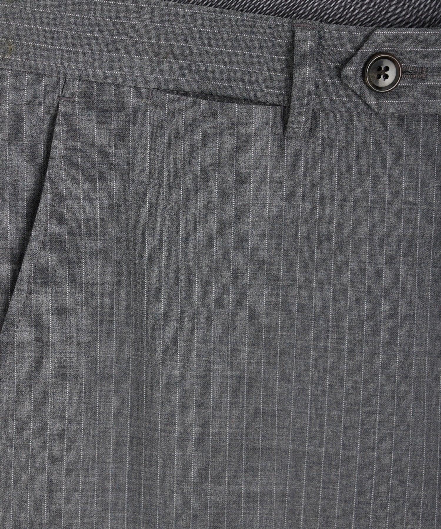 Italian Wool Sutton Trouser in Grey Pinstripe Product Image