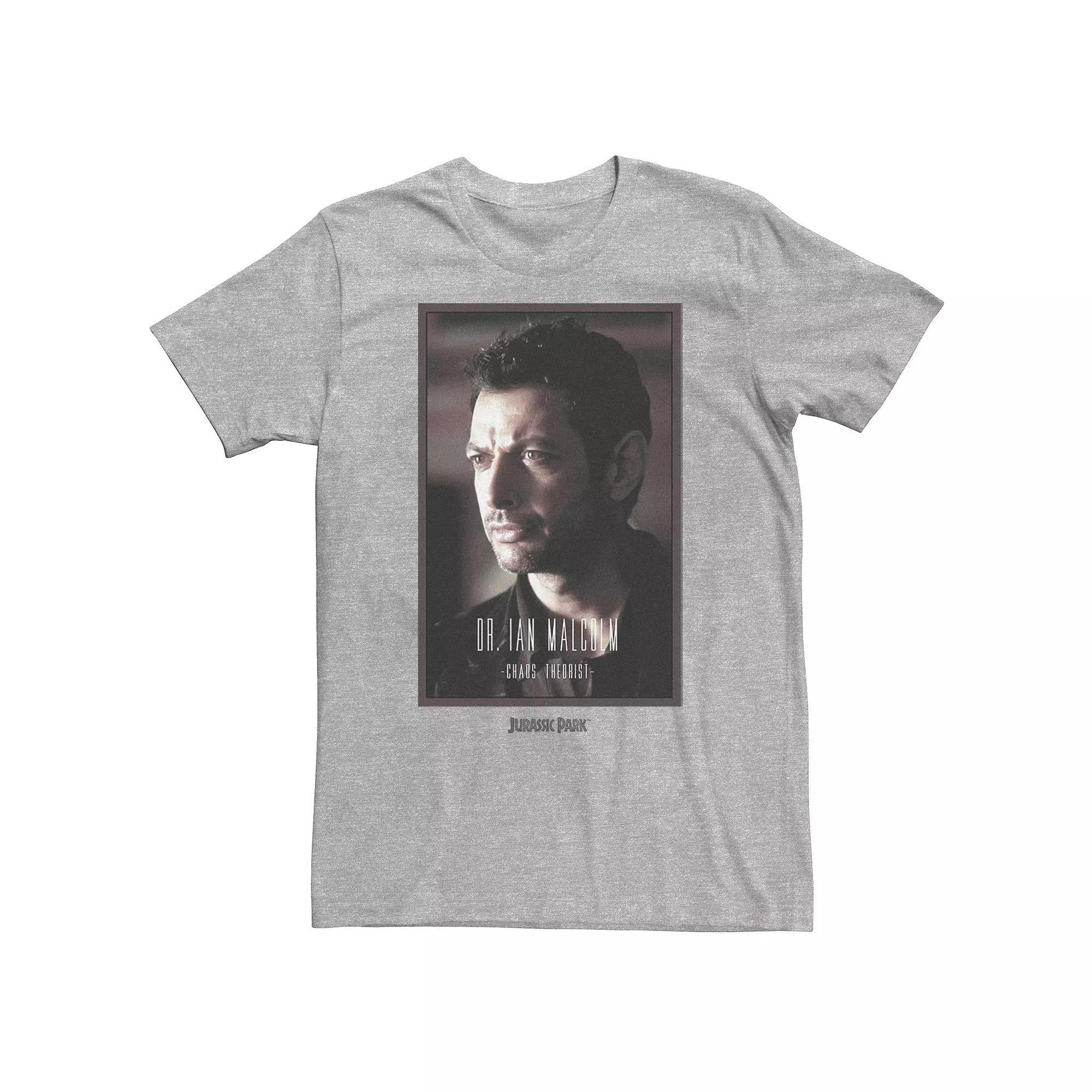 Big & Tall Jurassic Park Dr. Ian Malcolm Chaos Theorist Tee, Men's, Size: 4XL, Athletic Grey Product Image