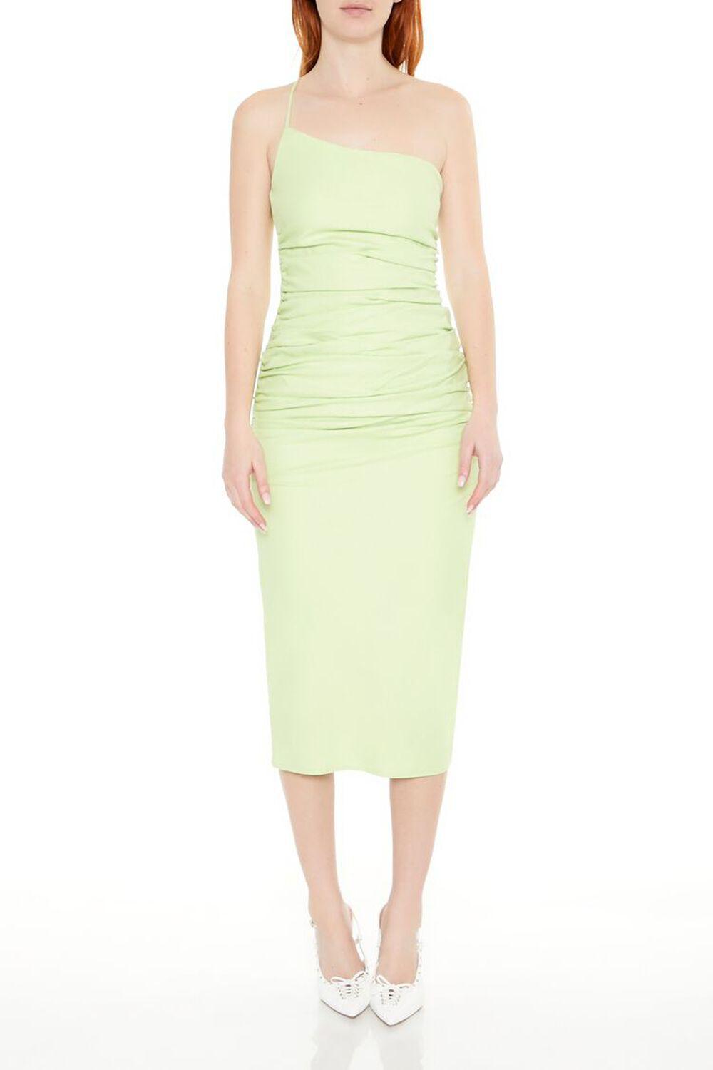 Ruched One-Shoulder Midi Dress | Forever 21 Product Image