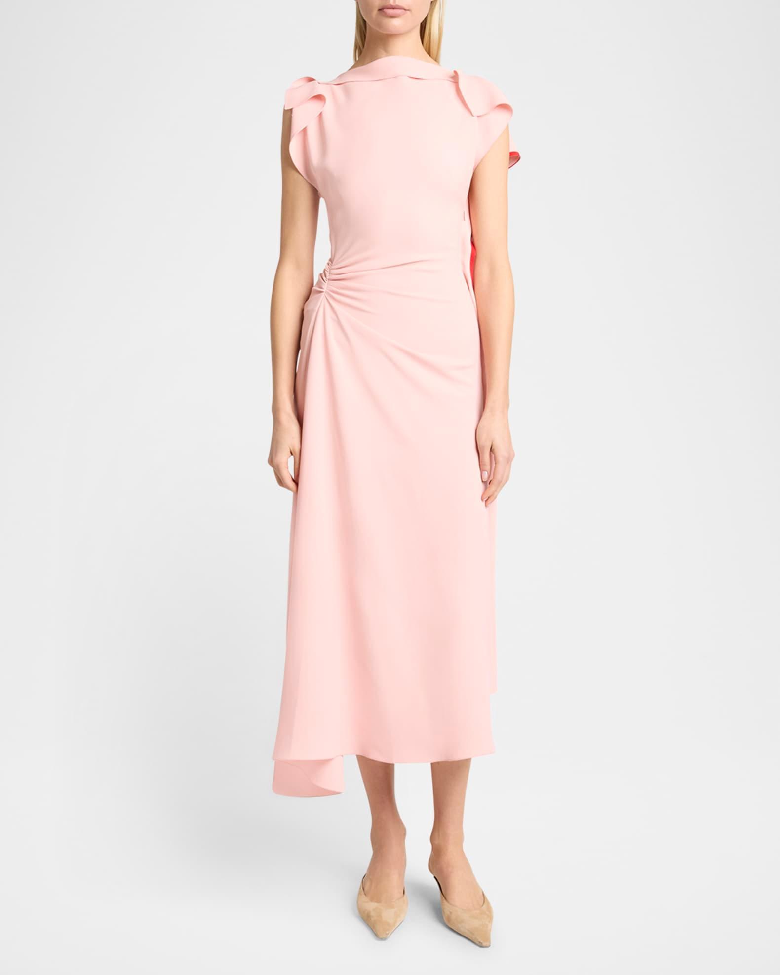 Drape Sleeve Midi Dress Product Image