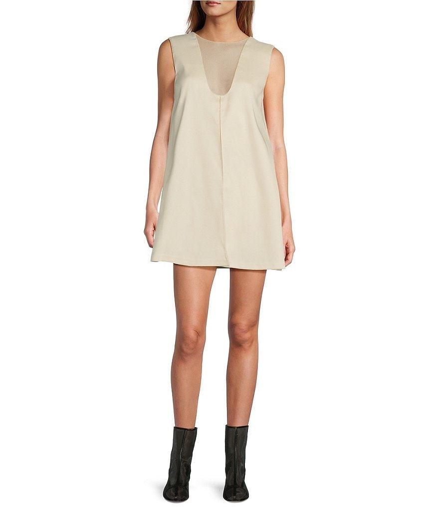 Antonio Melani x Elizabeth Damrich Good Day V-Neck Sleeveless Mesh Detail Shift Dress Product Image