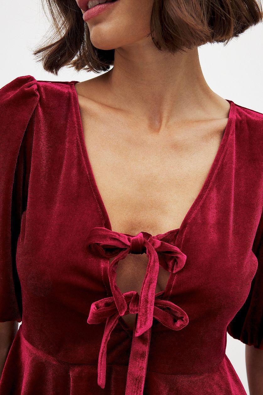 Puff Sleeve Velvet Top Product Image