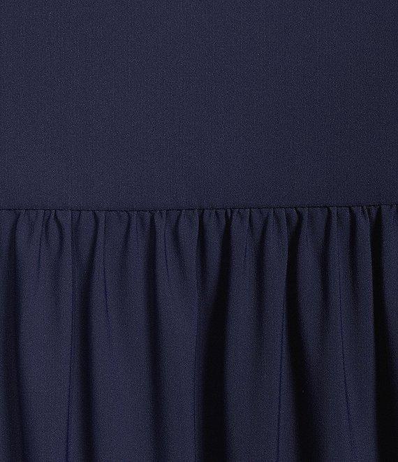 Jude Connally Tammi Stretch Jude Cloth Knit Split V-Neck Long Ruffled Sleeve Tiered Dress Product Image