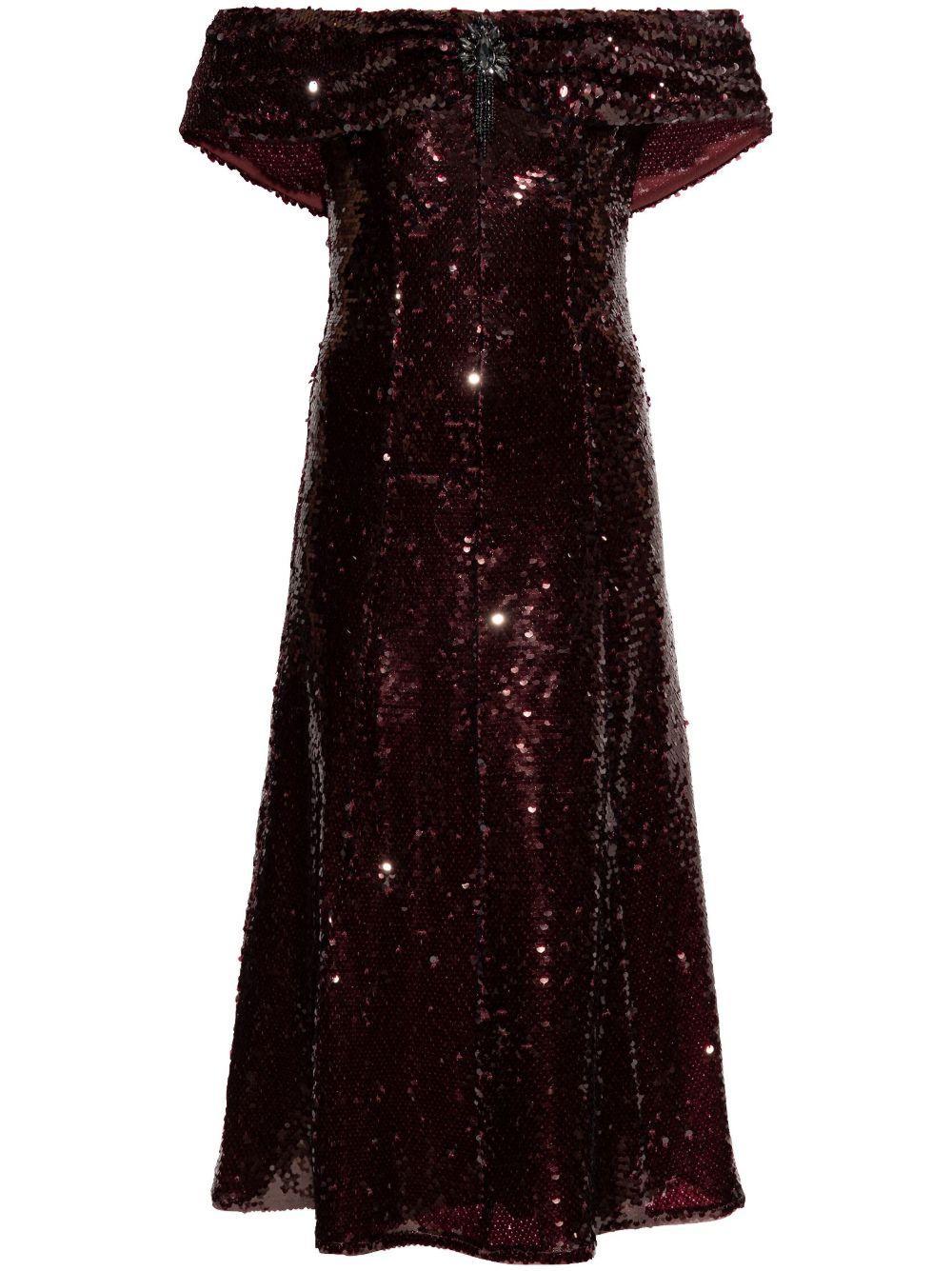 sequinned off-shoulder dress  Product Image