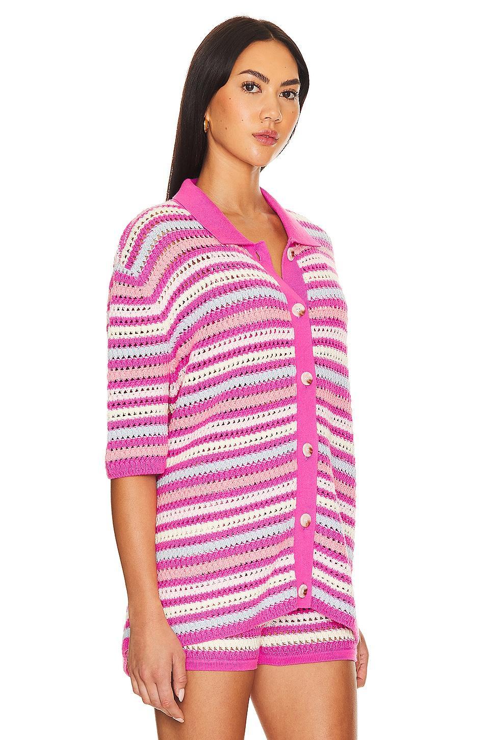 Lovers and Friends Lucia Cardigan in Pink & Blue Multi Product Image