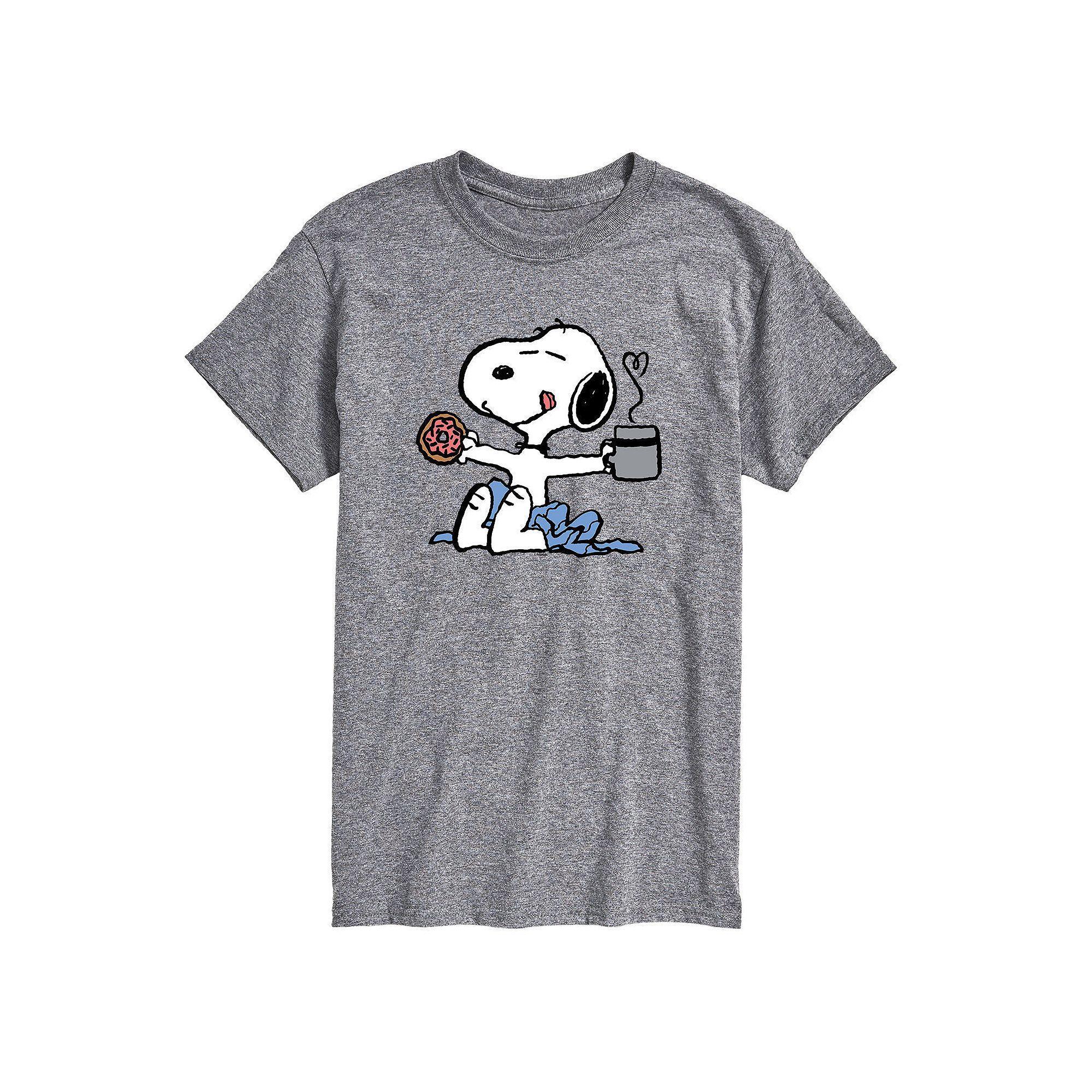 Men's Peanuts Donut Coffee Snoopy Tee,  Product Image