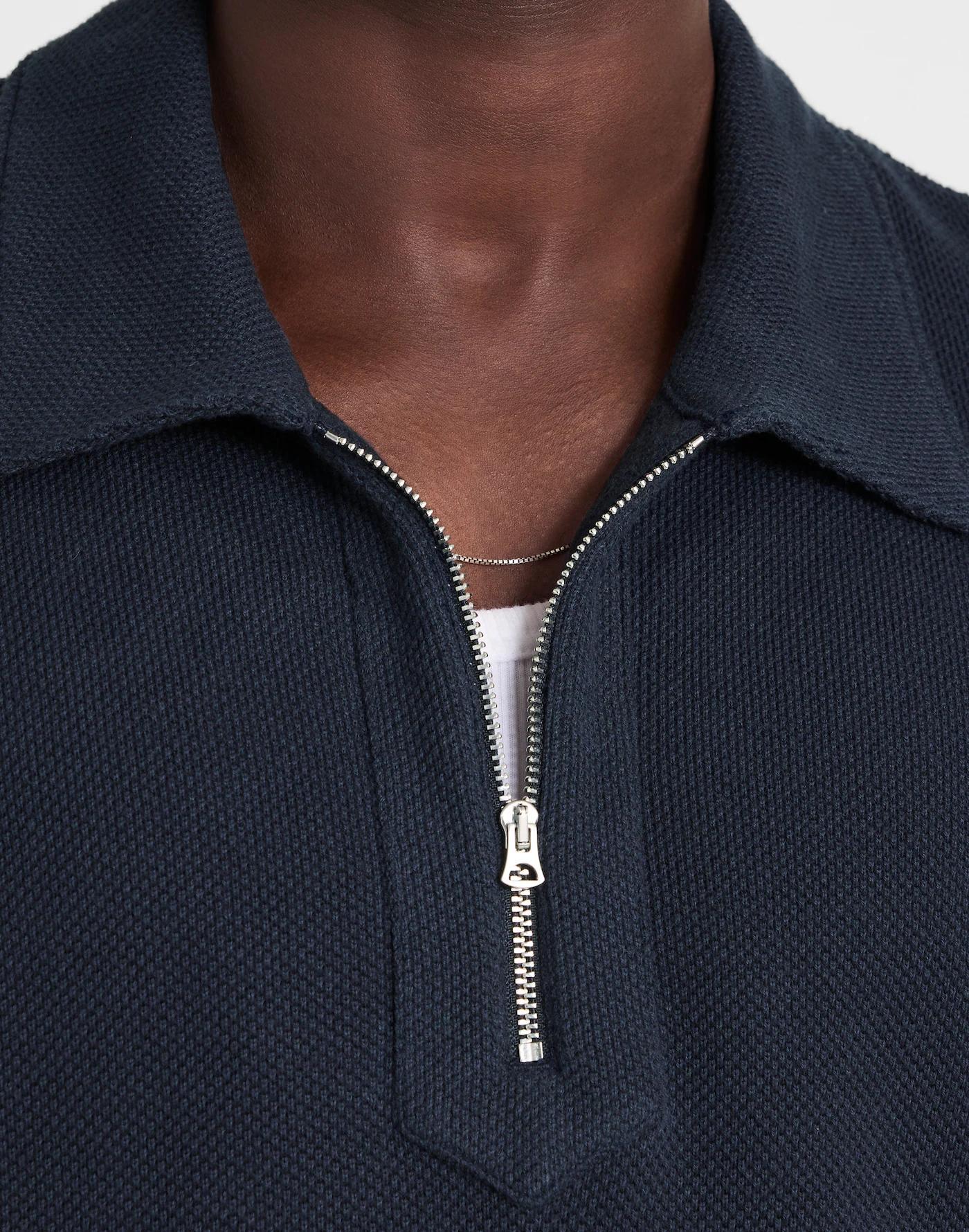 Quarter-Zip Pique Polo Shirt Product Image