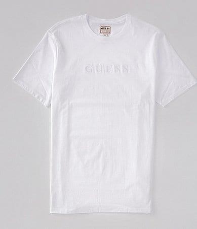 Guess Short-Sleeve Embroidered-Logo Pima T Product Image