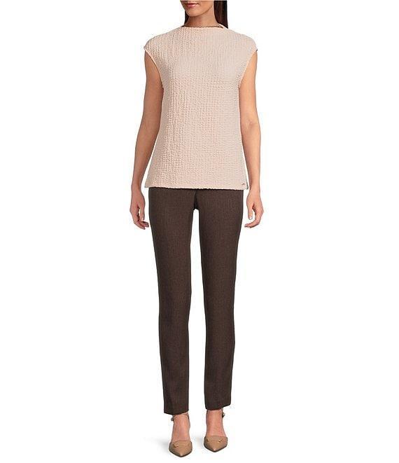 Calvin Klein Texture Knit Mock Neck Sleeveless Top Product Image
