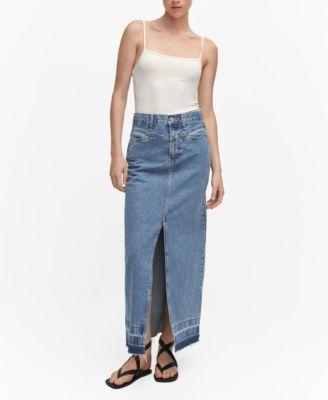 Mango Womens Denim Long Skirt Product Image