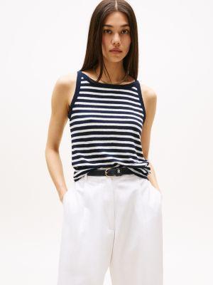 Linen Blend Stripe Tank Top Product Image