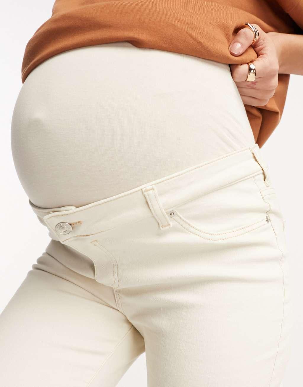 ASOS DESIGN Maternity ultimate skinny jean in off white Product Image