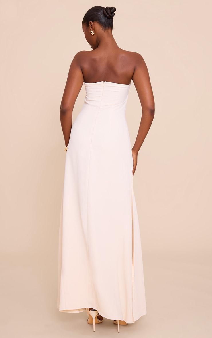 Cream Tailored Woven Bandeau Maxi Dress Product Image