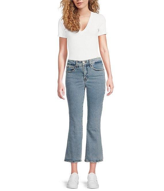 Good American Good Legs Mid Rise Cropped Mini Boot Jeans Product Image