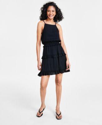 Bar Iii Womens Ruffled Sleeveless Mini Dress, Created for Macys Product Image