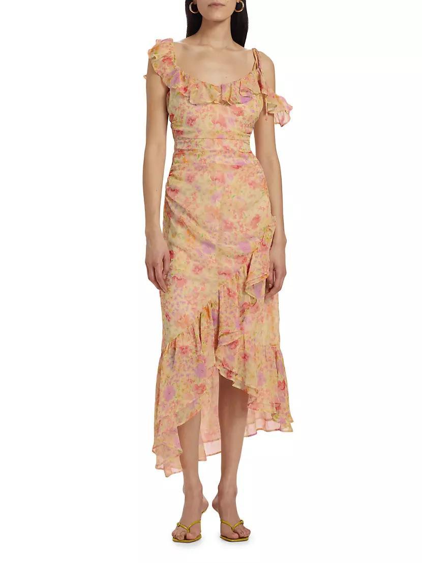 Luvita Floral Ruffled Midi-Dress Product Image