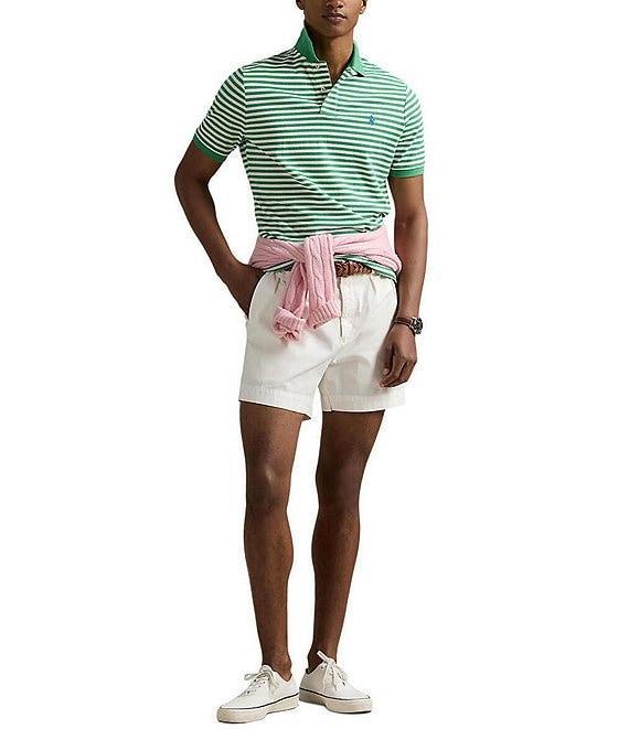 Polo Ralph Lauren Classic Fit Thin Striped Mesh Short Sleeve Polo Shirt Product Image