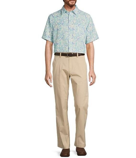 Roundtree & Yorke Big & Tall Short Sleeve Paisley Print Hangout Sport Shirt Product Image