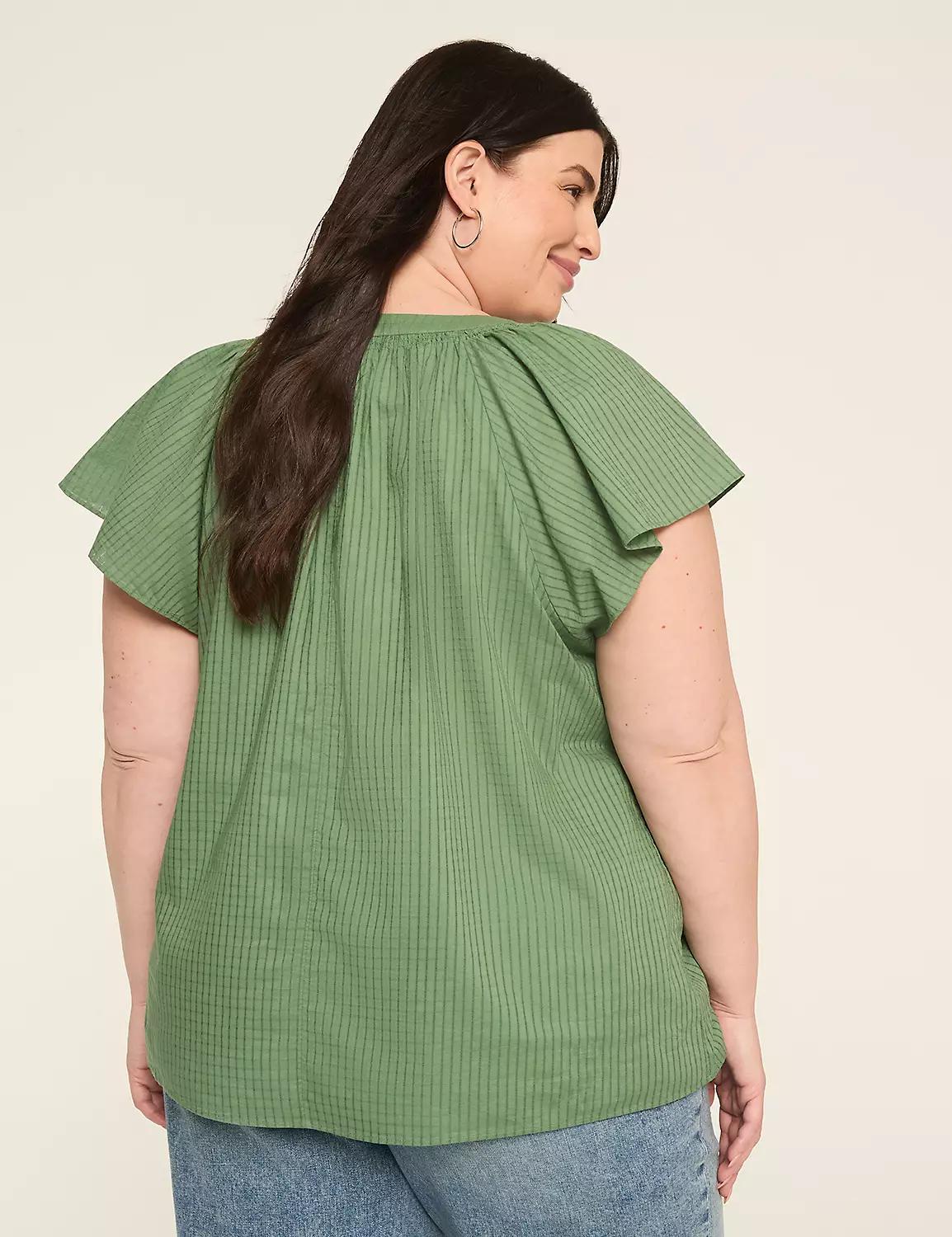 Swing Flutter-Sleeve Popover Blouse Product Image