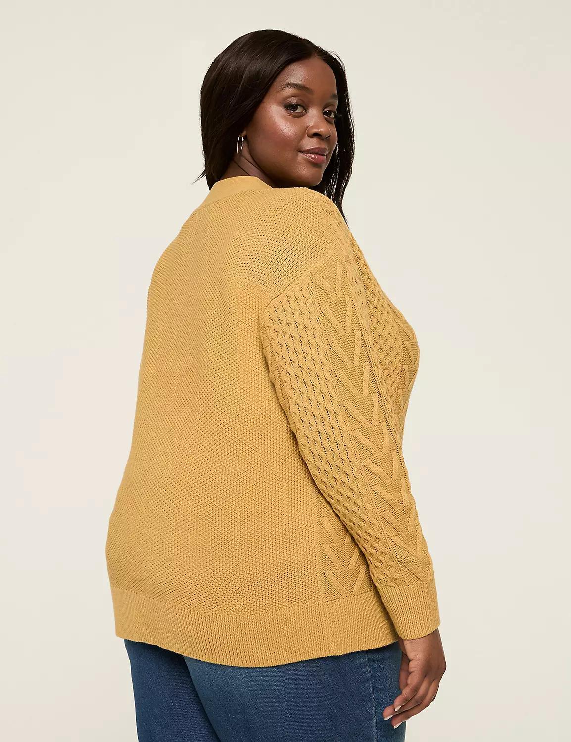 Open-Front Cable Cardigan Product Image