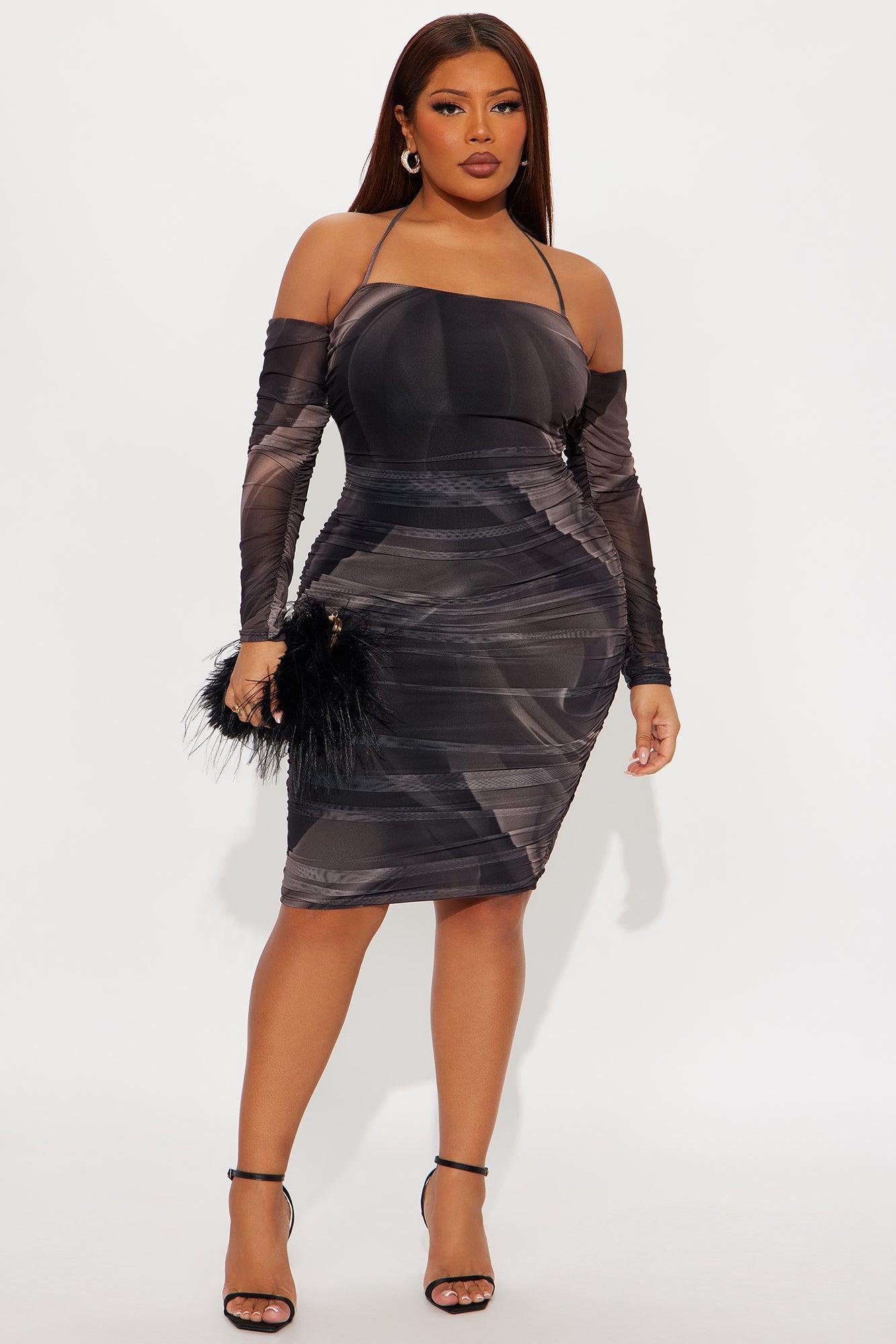 All About The Drama Mesh Midi Dress - Black/combo Female Product Image