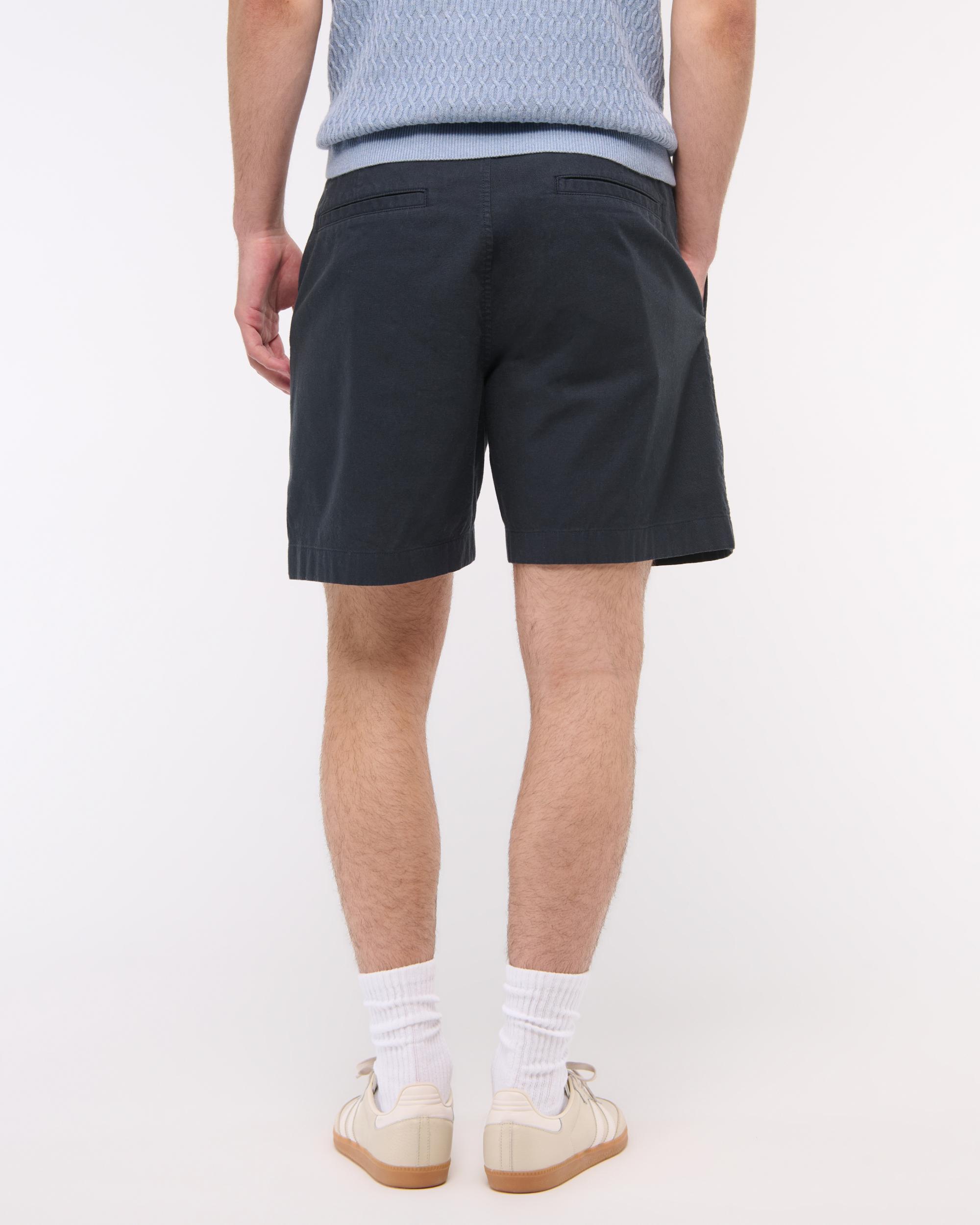 Linen-Blend Plainfront Short Product Image