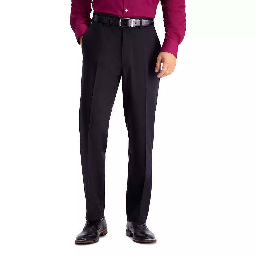 Men's Haggar® Travel Performance Tailored-Fit Stretch Flat-Front Suit Pants, Size: 42X30, Black Product Image